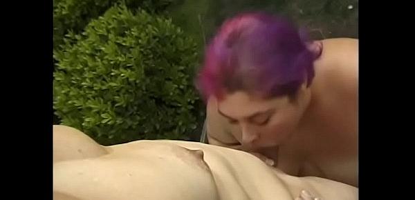  Horny dude crashed the yoghurt truck into the mouth of cock-hungry gorbellied slut SinDee Williams with purple hair after sucking his hard dong in front of his house